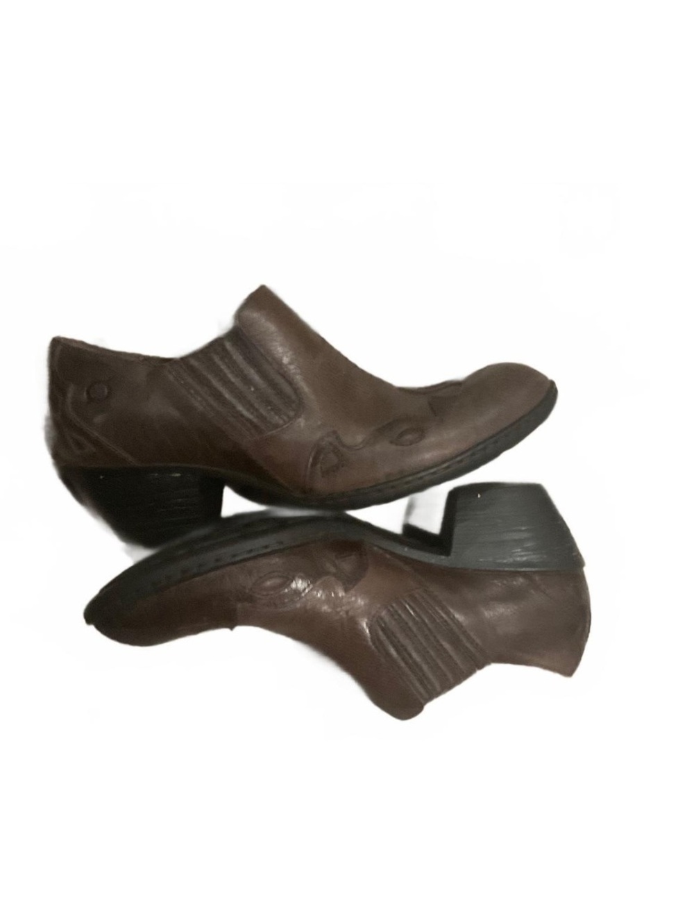 Born Brown Leather Low Heel Shoes Women's Size 8.5